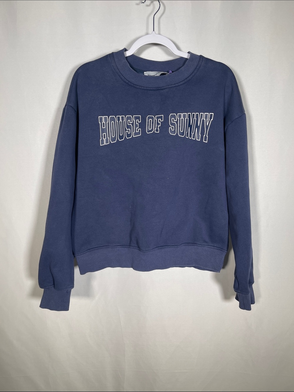 HOUSE OF SUNNY WOMENS NAVY BLUE CREWNECK SWEATSHIRT LARGE